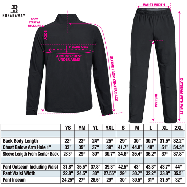 Youth Breakaway Lightweight Warm Up Pants (Allegheny Badgers)