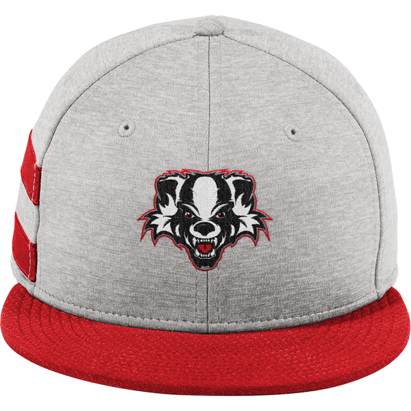 Scary Badgers New Era Shadow Heather Striped Flat Bill Snapback Cap
